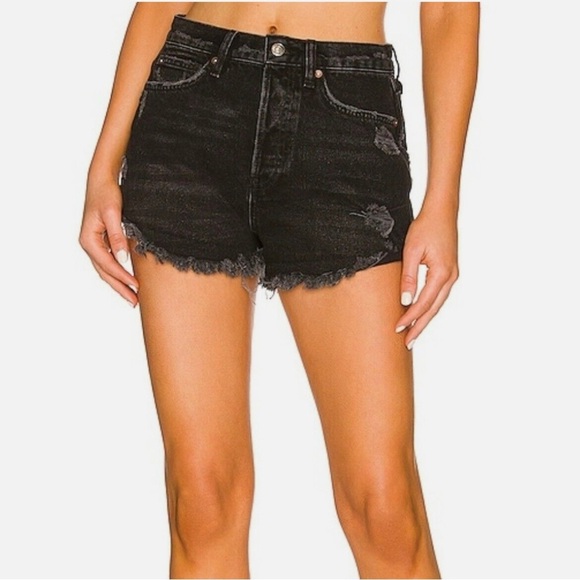 We the Free People Lasso Jean Shorts washed Black Size 30 - Picture 1 of 11